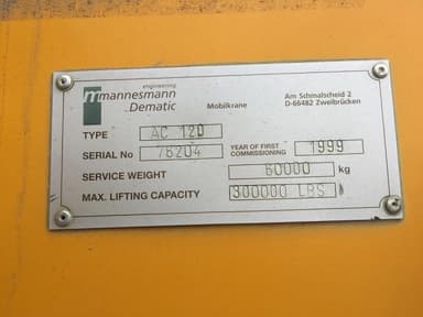 Demag All Terrain Crane Ac120 209326