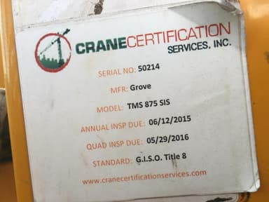 Grove All Terrain Crane Tm875 210210