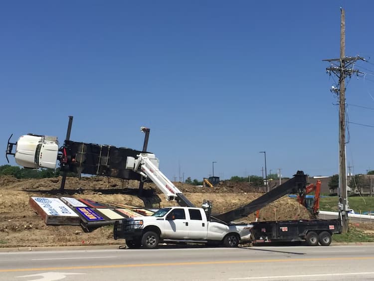 Crane Truck Overturns - Blue Springs, Mo
