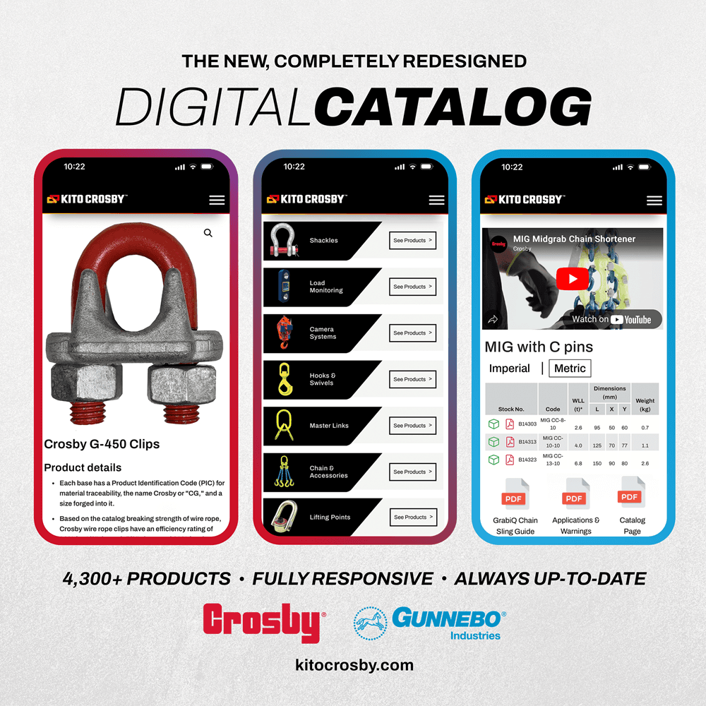 Kito Crosby Expands Digital Access to Lifting Equipment Catalog