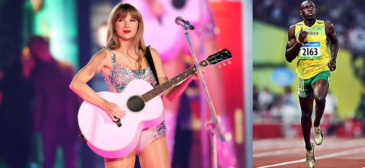 Taylor Swift and Usain Bolt Finally Hit Crane Fame