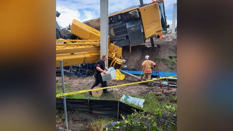 1 dead, 1 injured when crane topples in Orange County